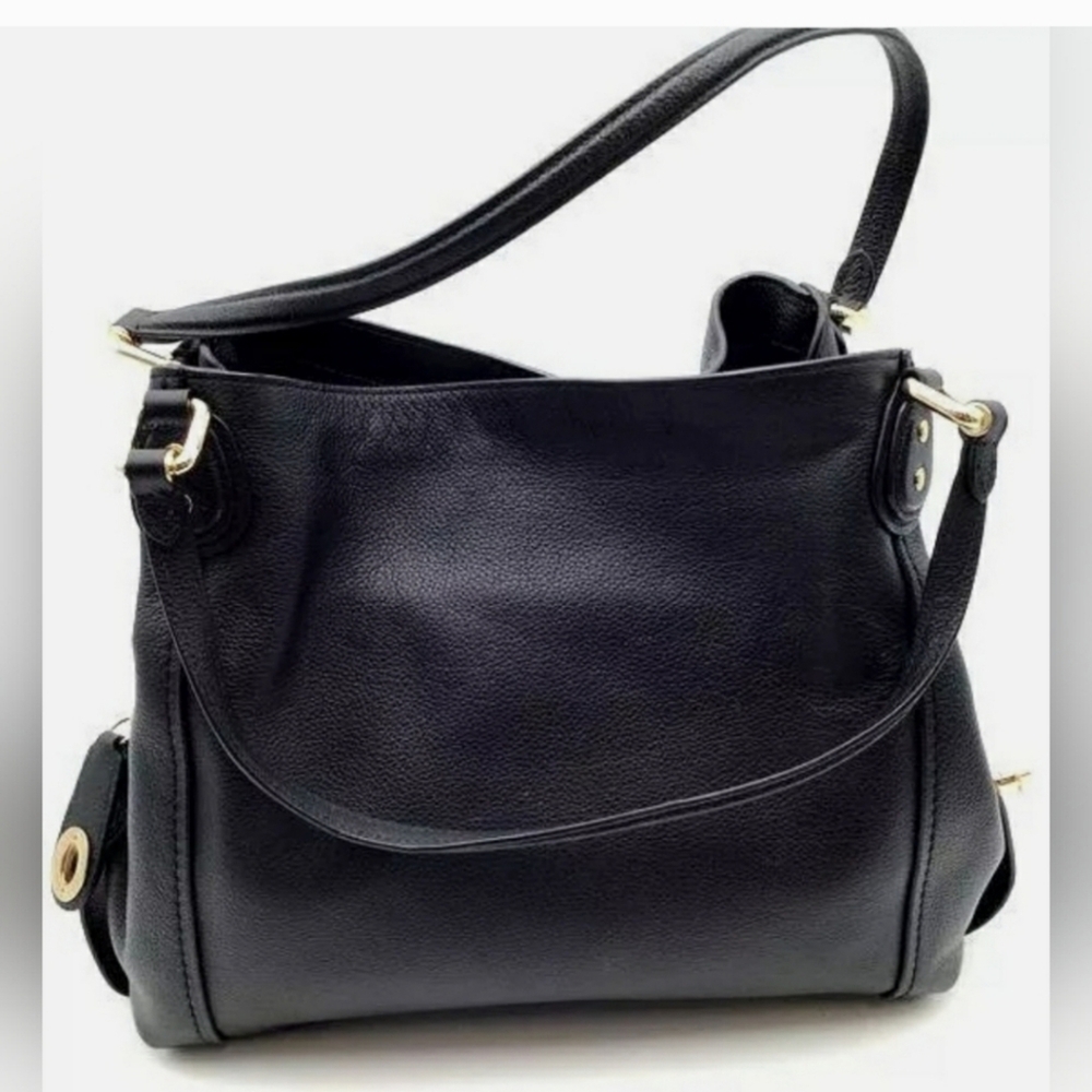 Coach Edie Black Turnlock Shoulder Bag - Picture 11 of 14